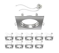 ledscom.de 10x cornice da incasso a soffitto RIR cornice da incasso cromata opaca angolare (LED/alogena/MR16/50mm) incl. presa GU5.3