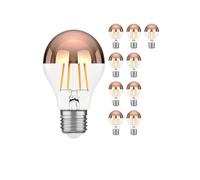 ledscom.de 10x lampadina LED E27, A60, bianco caldo (2600 K), 7,5 W, 839lm, specchio frontale (oro rosa)
