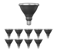 ledscom.de 10x lampadina LED E27, PAR38 collo corto, bianco caldo (2700 K), 15,9 W, 1279lm, 43°, specchio riflettore (argento)