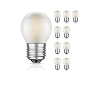 ledscom.de Lampadina LED E27 G45 Bianco caldo 2700 K 4 W 477 lm smerigliata 10 pezzi [EEK: E]