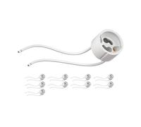 ledscom.de 10x presa GU10, ceramica, bianco, 230V AC, max. 25W