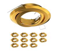ledscom.de 12 cornici da incasso a soffitto FABI, rotonde, orientabili, oro lucido