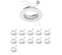 ledscom.de 12 cornici da incasso a soffitto FERE cornice da incasso bianca opaca (LED/alogena/MR16/50mm) incl. presa GU5.3