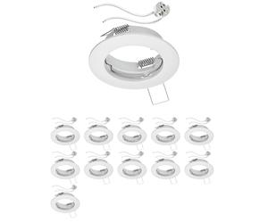 ledscom.de 12 cornici da incasso a soffitto FERE cornice da incasso bianca opaca (LED/alogena/MR16/50mm) incl. presa GU5.3
