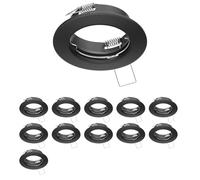 ledscom.de 12 cornici di montaggio a soffitto FERE, rotonde, nero opaco