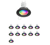 ledscom.de 12 faretti da incasso a soffitto FERE cornice da incasso nero opaco incl. Smart Home RGBW GU10 lampada LED, 5,41W, 473lm