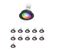 ledscom.de 12 faretti da incasso a soffitto FERE cornice da incasso nero opaco orientabile incl. lampada LED Smart Home RGBW GU10, 5,41W, 473lm