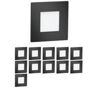 ledscom.de 12 LED luce per scale/apparecchio da incasso FEX per interni ed esterni, angolare, nero, 85 x 85 mm, bianco caldo
