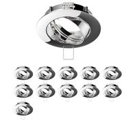 ledscom.de 12 pezzi cornice da incasso a soffitto CIRC, rotonda, orientabile, cromo lucido