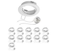 ledscom.de 12 pezzi cornice da incasso a soffitto FERE cornice da incasso bianca orientabile (LED/alogena/GU10/MR16/PAR16/50mm) incl. presa GU10