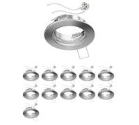 ledscom.de 12 pezzi cornice da incasso a soffitto FERE cornice da incasso cromata opaca (LED/alogena/MR16/50mm) incl. presa GU5.3