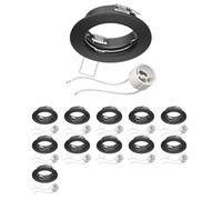 12x cornice da incasso a soffitto FERE rotonda nero opaco