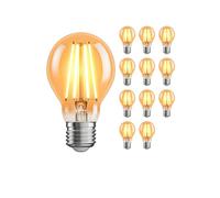 ledscom.de 12 pezzi E27 Lampadina LED, A60, bianco extra caldo (2400 K), 7 W, 778lm, dimmer a 3 fasi, color oro