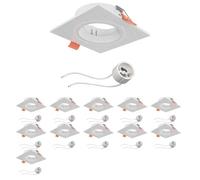 ledscom.de 12 pezzi Telaio di montaggio a soffitto KUN, angolare, orientabile (MR16/PAR16/50mm) attacco GU10