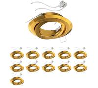 ledscom.de 12 pz. cornice da incasso a soffitto FABI, rotonda, orientabile, oro lucido, incl. presa GU5.3