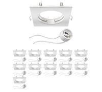 ledscom.de 12 pz. cornice da incasso a soffitto RIR cornice da incasso angolare bianca opaca (LED/alogena/GU10/MR16/PAR16/50mm) incl. presa GU10