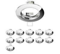 ledscom.de 12x cornice da incasso a soffitto CIRC, rotonda, cromo lucido
