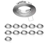 ledscom.de 12x cornice da incasso a soffitto FERE, rotonda, acciaio inox opaco