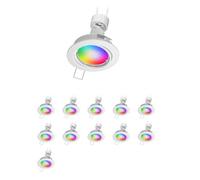 ledscom.de 12x faretto da incasso a soffitto FERE cornice bianca orientabile incl. lampada LED Smart Home RGBW GU10, 5,41W, 473lm