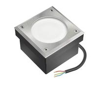 ledscom.de 1x LED pavimentazione pietra terra luce da incasso NEOLUM per esterni, IP67, angolare, 10 x10cm, incl. lampadina GX53, 51lm, bianco caldo