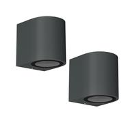 ledscom.de 2 x ALSE applique per esterni, IP54, downlight, antracite opaco, rotondo, 1x GU10 max. 35W