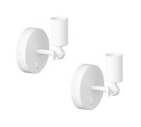 ledscom.de 2 applique FETRO, interruttore, bianco opaco, rotonde, 1x E27 max. 60W
