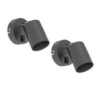 2x applique WAIKA switch antracite opaco rotondo 1x GU10 max. 60W