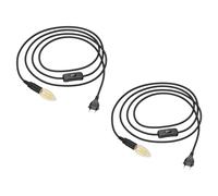 ledscom.de 2 cavi tessili LEHA con spina e interruttore, neri, 3 m, con lampadina LED E14 da 4,1 W, 458 lm, bianco caldo intenso