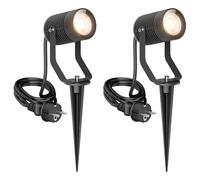 2x Faretto da giardino SHINGA per esterni IP65 con spina antracite 1x GU10 max.