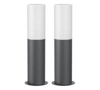 ledscom.de 2 lampade da vialetto/lampioni da marciapiede GROPO per esterni con calotta in vero vetro di alta qualità - resistenti ai raggi UV, non ingialliscono, IP44, 41 cm, antracite 1x E27