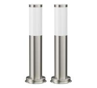 ledscom.de 2 lampade da vialetto/lampioni da marciapiede PORU per esterni, IP44, 39 cm, acciaio inossidabile, 1x E27 max. 40 W