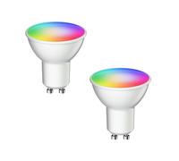 ledscom.de 2 lampadine GU10 LED RGB, PAR16, bianco caldo - bianco freddo (2900-6200 K), 5,5 W, 473lm, 103°, Smart Home, WLAN, Alexa, opaco