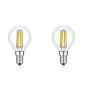 ledscom.de 2 lampadine LED E14, G45, bianco caldo (2700 K), 4,5 W, 542lm, dimmer a 3 fasi