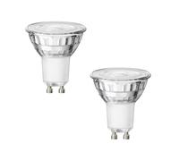ledscom.de 2 lampadine LED GU10, PAR16, bianco caldo (2800 K), 7,6 W, 1103 lm, riflettore a 33° (argento