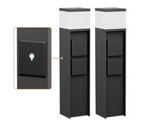 ledscom.de 2 lampioni da esterno PODEL, Smart Home, 39 cm, neri, 2 prese, con lampadina G9 inclusa, 596 lm, luce bianca