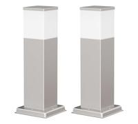 ledscom.de 2 lampioni da esterno POLLY, 35 cm, cromati, con lampadina G9 inclusa, 596 lm, bianchi