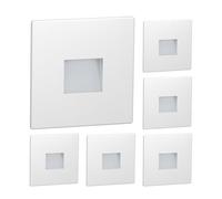 ledscom.de 2-pack faretti da scala/da incasso a parete a 6 LED FOW per interni ed esterni, downlight, quadrati, 85 x 85 mm, bianco freddo