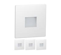 ledscom.de 2-pack faretti LED per scale/da incasso a parete FOW per interni ed esterni, downlight, quadrati, 85 x 85 mm, bianco caldo