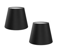2x paralume in tessuto di lino nero 200 mm Ø
