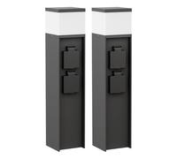 ledscom.de 2 pezzi bitta luminosa PODEL per esterni, 39cm, nero, 2 prese, incl. lampadina G9, 596lm, bianco