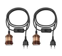 2x cavo tessile RETRA interruttore a spina bronzo 3 m attacco lampada 1x E27
