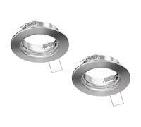 ledscom.de 2 pezzi cornice da incasso a soffitto FERE, rotonda, acciaio inox opaco