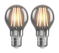 2x lampadina LED E27 A60 bianco extra caldo (1800 K) 7,5 W 370lm vetro fumé