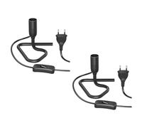 ledscom.de 2 pezzi Lampada da tavolo/Portalampada/Triangolo base triangolare TRIN, interruttore, alluminio, nero, 1x E14 max. 60W