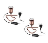 ledscom.de 2 pezzi lampada da tavolo RETRA, interruttore, bronzo, 1x E27 max. 60W