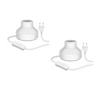ledscom.de 2 pezzi Lampada da tavolo TIX, interruttore, porcellana, bianco, 1x E27 max. 300W