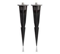 ledscom.de 2 pezzi picchetto da giardino, per luci da giardino, nero, 17cm, 45mm Ø