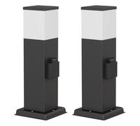 ledscom.de 2 pezzi POLLY luce di bitta per esterni, 35cm, nero, presa, incl. lampadina G9, 501lm, bianco caldo