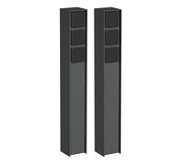 ledscom.de 2 pezzi presa da giardino a colonna PODEL per esterni, IP44, 3 vie, antracite, angolare, 60 cm