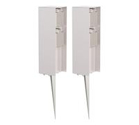 2x presa da giardino POMI per esterno IP44 a 2 vie in acciaio inox acciaio inox